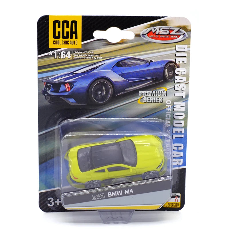 CCA Toy Model Car 1/64 Famous Car Simulation Diecast Vehicle World Collection Series Gift for 1:64 Hotwheels Boy Kid's Toys