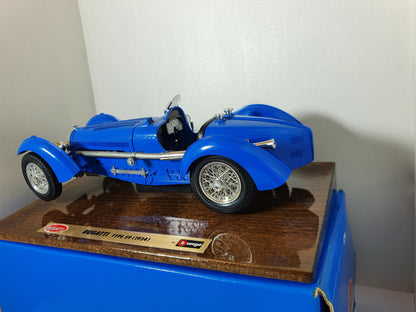 1:18 1934 Bugatti Type 59 W/ Wooden Base ~ Bburago ~ Blue