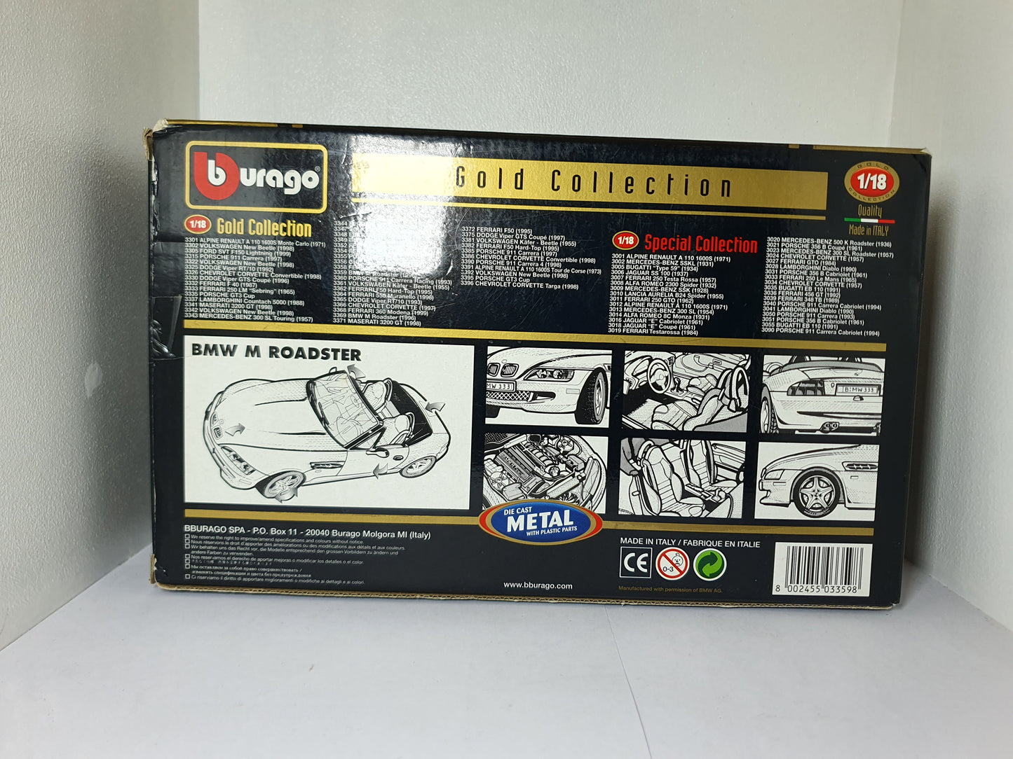 1:18 BMW Z3 M Roadster ~ Imola Red ~ Bburago Gold Collection