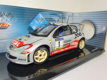 1:18 Peugeot 206 WRC #1 Richard Burns ~ Solido ~ Silver