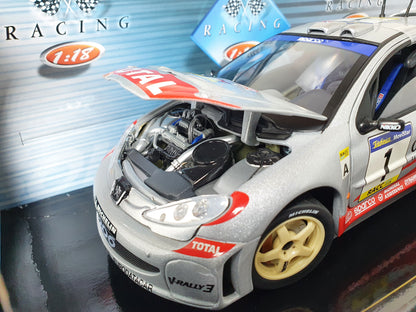 1:18 Peugeot 206 WRC #1 Richard Burns ~ Solido ~ Silver