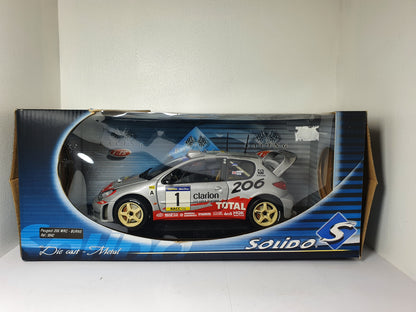 1:18 Peugeot 206 WRC #1 Richard Burns ~ Solido ~ Silver