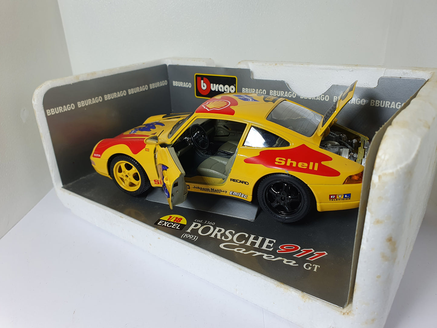 1:18 Porsche 911 993 Cup ~ Bburago ~ Yellow