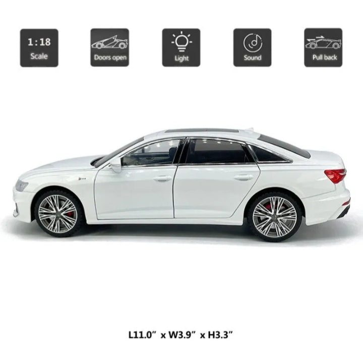 1:18 Audi A6L S-Line C8 Style Diecast ~ White